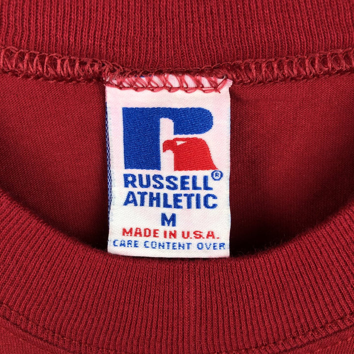 Vintage 90'S Russell plain pocket T-shirt, Made in USA, Men's Medium cotton red type Vintage Second Hand