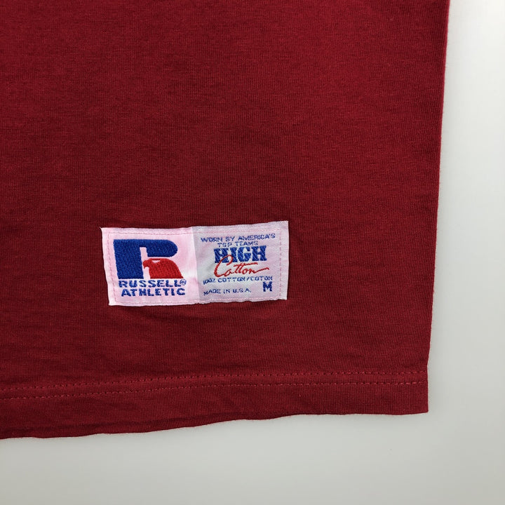 Vintage 90'S Russell plain pocket T-shirt, Made in USA, Men's Medium cotton red type Vintage Second Hand