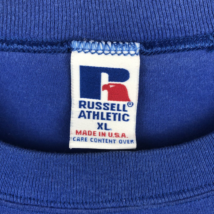 Russell plain pocket t-shirt, made in USA, men's size XL. cotton blue type Vintage Second Hand