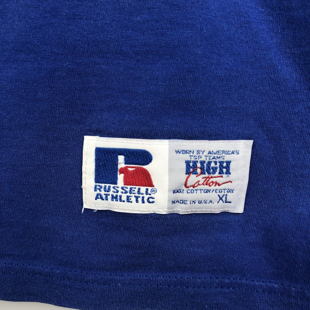 Russell plain pocket t-shirt, made in USA, men's size XL. cotton blue type Vintage Second Hand