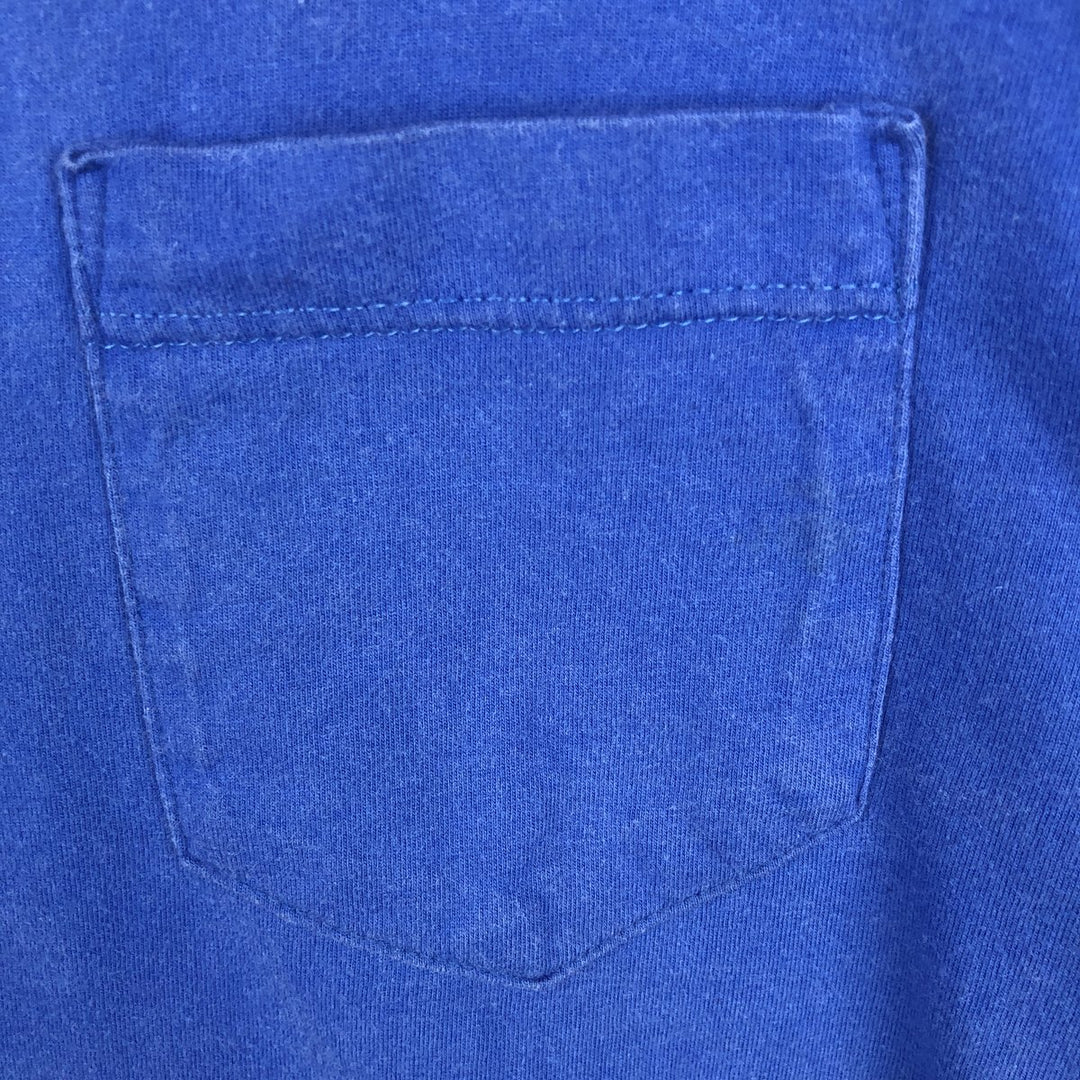 Russell plain pocket t-shirt, made in USA, men's size XL. cotton blue type Vintage Second Hand