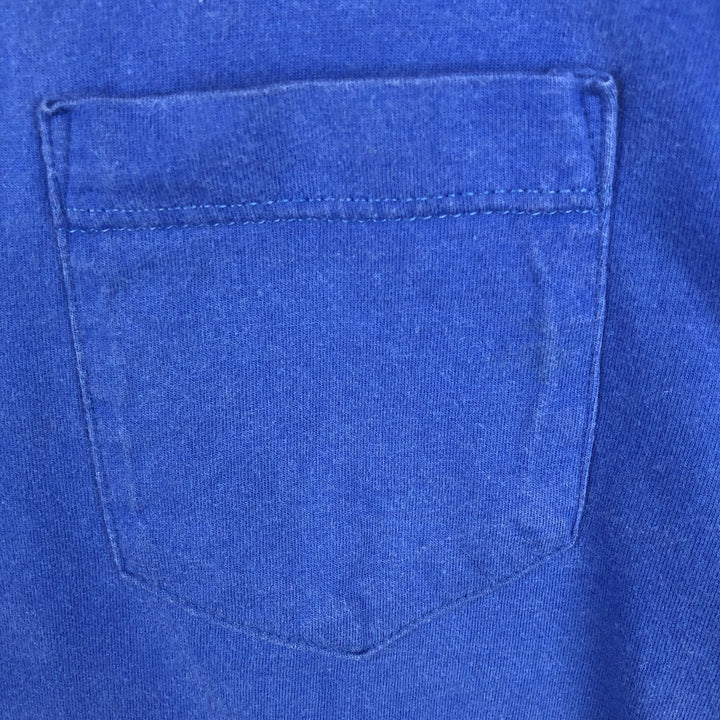 Russell plain pocket t-shirt, made in USA, men's size XL. cotton blue type Vintage Second Hand