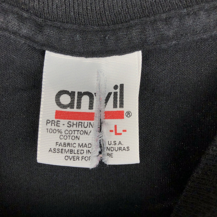 90'S Anvil message print T-shirt, men's size L (approx.), vintage. cotton black type Vintage Second Hand
