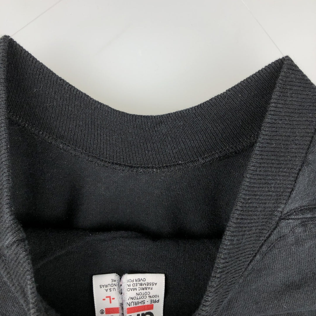 90'S Anvil message print T-shirt, men's size L (approx.), vintage. cotton black type Vintage Second Hand