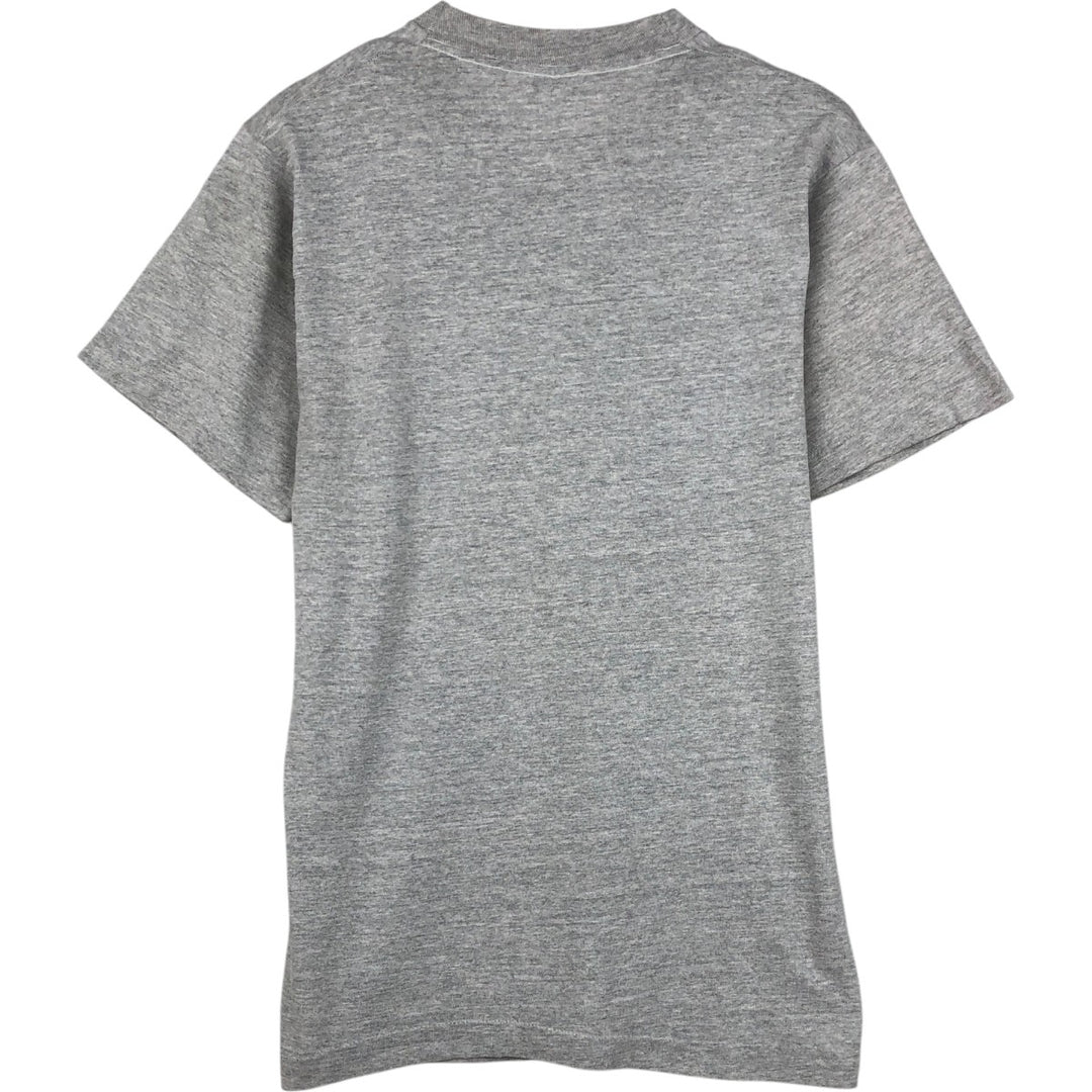 Vintage 1980'S Fruit of the Loom print T-shirt, Made in USA, Men's Size Medium cotton gray type Vintage Second Hand