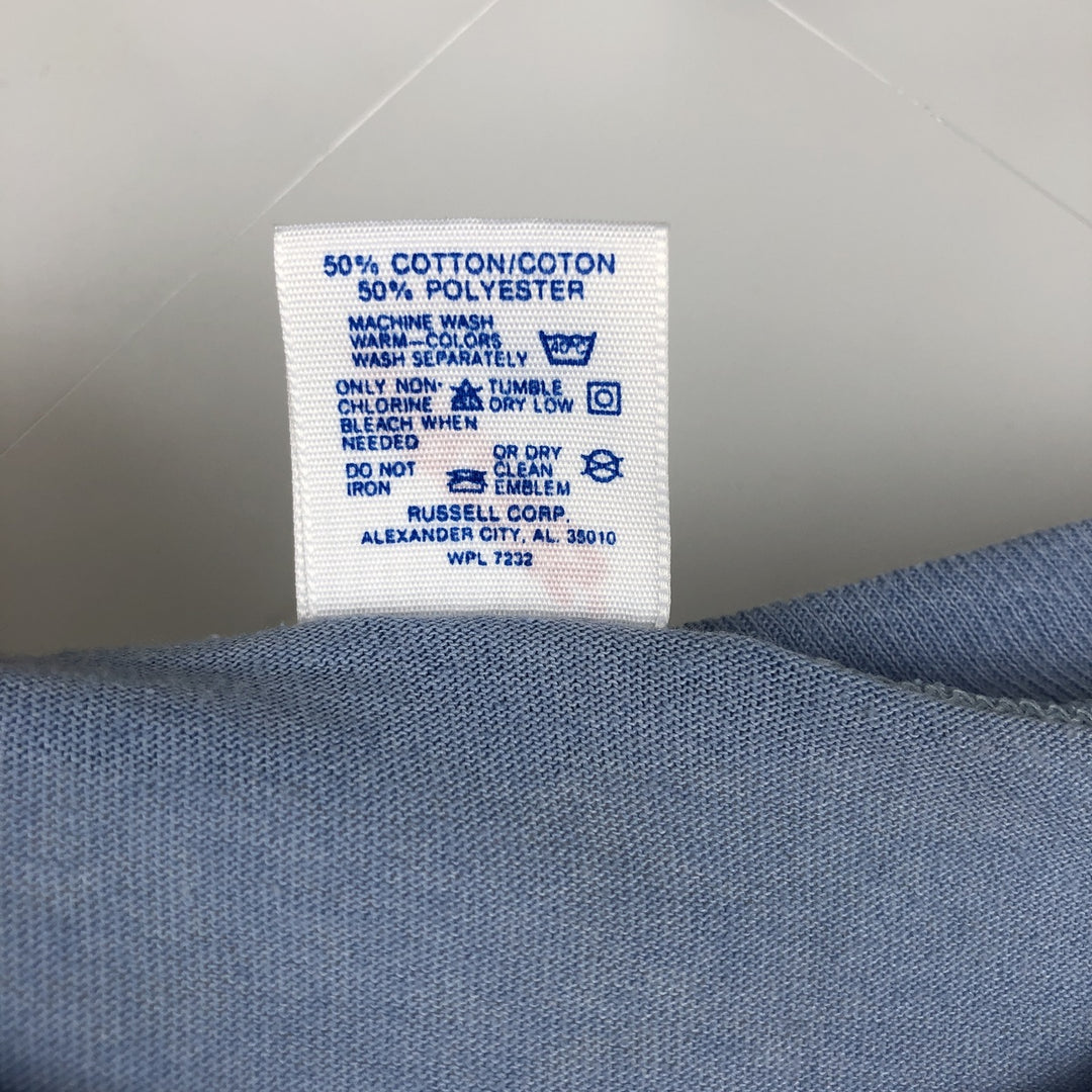 Vintage 80s-90'S Jerzees Printed T-Shirt, Made in USA, Men's XL cotton Blue type light blue Vintage Second Hand