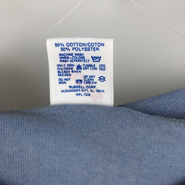 Vintage 80s-90'S Jerzees Printed T-Shirt, Made in USA, Men's XL cotton Blue type light blue Vintage Second Hand
