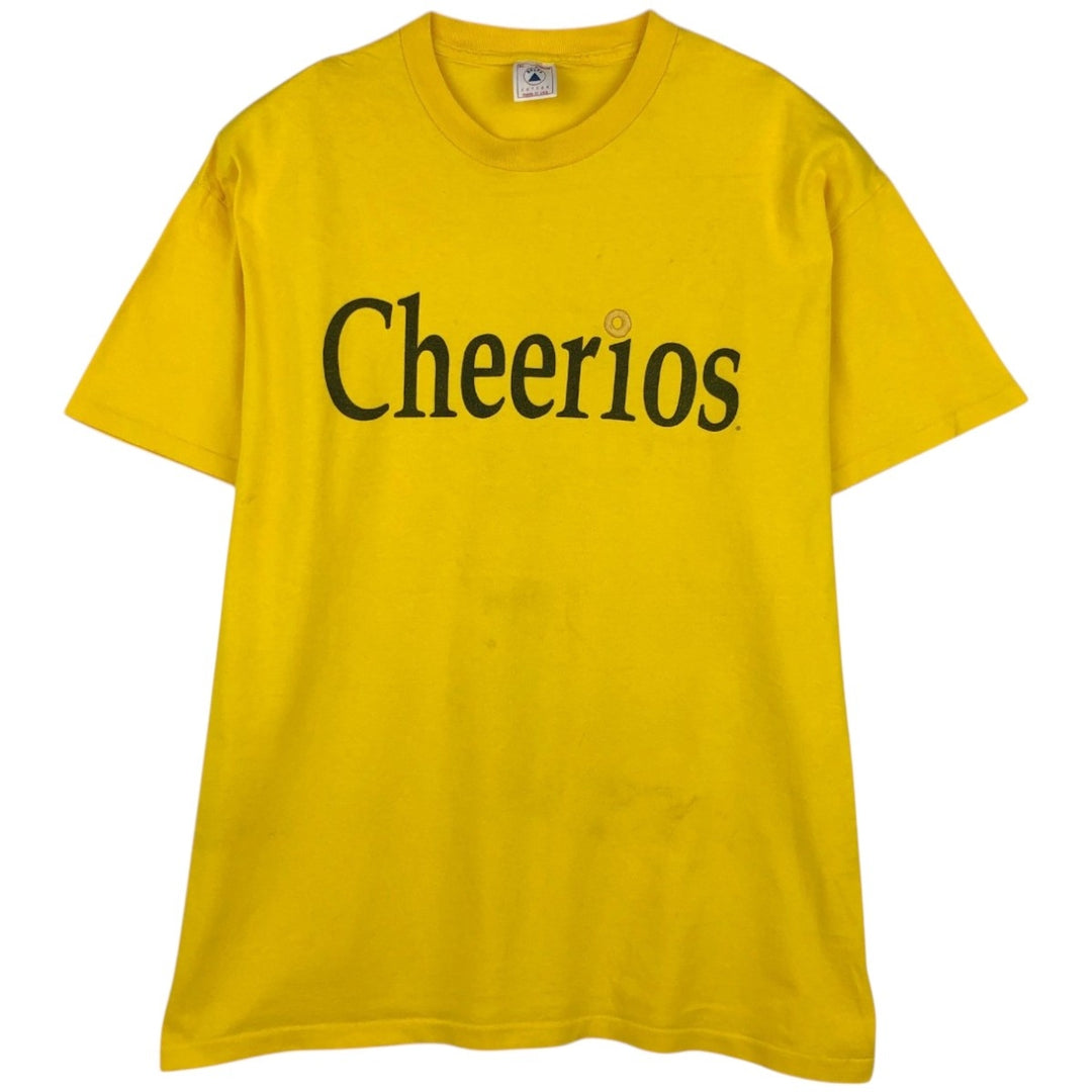 90'S Delta Cheerios Advertising T-Shirt, Made in USA, Men's XL equivalent, Vintage cotton yellow type Vintage Second Hand