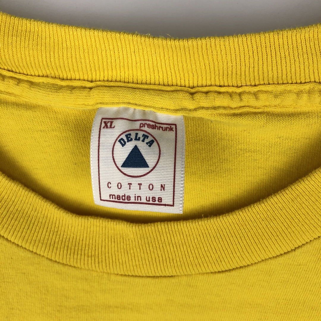 90'S Delta Cheerios Advertising T-Shirt, Made in USA, Men's XL equivalent, Vintage cotton yellow type Vintage Second Hand