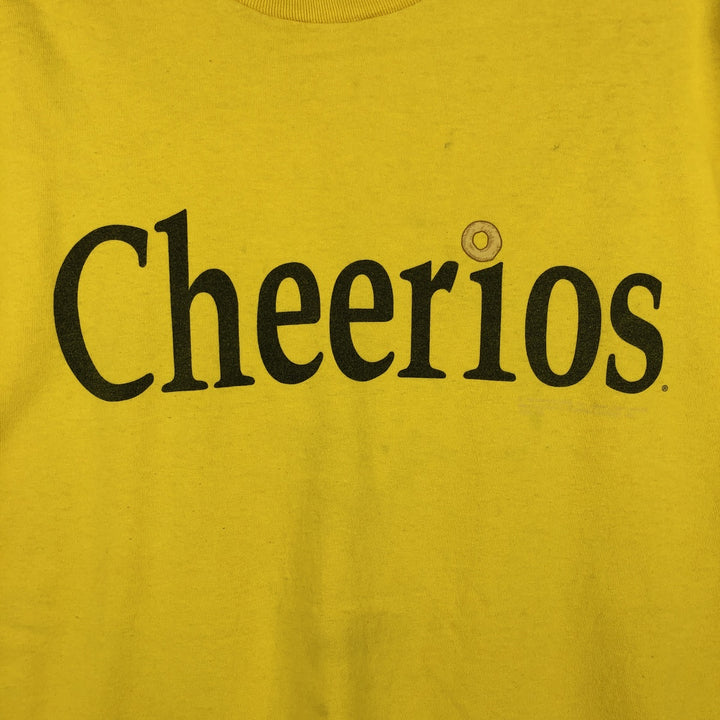 90'S Delta Cheerios Advertising T-Shirt, Made in USA, Men's XL equivalent, Vintage cotton yellow type Vintage Second Hand