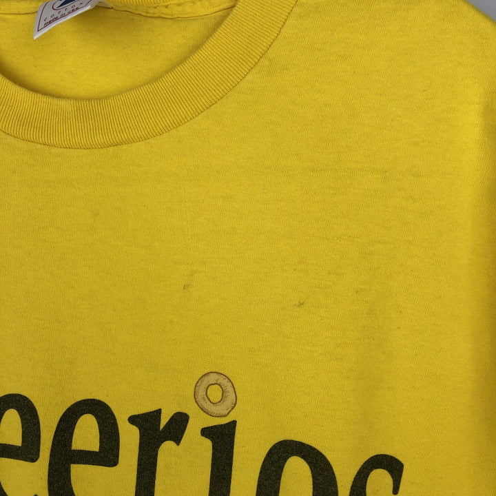 90'S Delta Cheerios Advertising T-Shirt, Made in USA, Men's XL equivalent, Vintage cotton yellow type Vintage Second Hand
