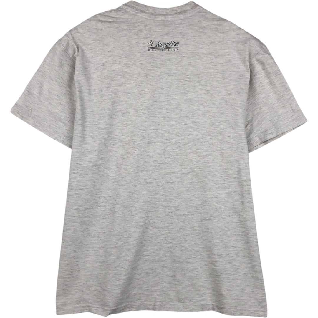 90'S Hanes BEEFY-T Dog Print T-Shirt, Made in USA, Men's Size L (approx.), Vintage cotton gray type Vintage Second Hand