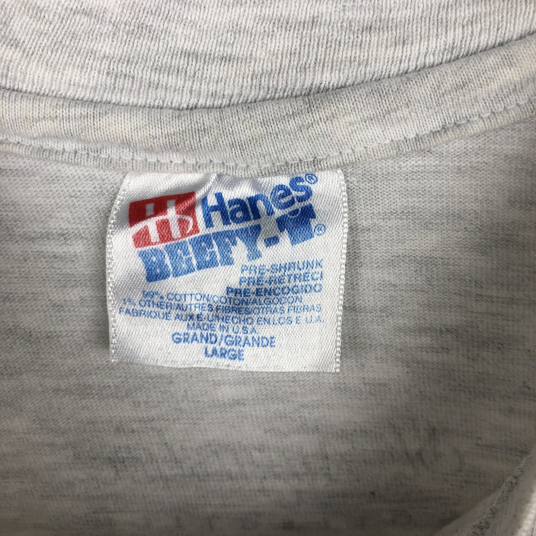90'S Hanes BEEFY-T Dog Print T-Shirt, Made in USA, Men's Size L (approx.), Vintage cotton gray type Vintage Second Hand