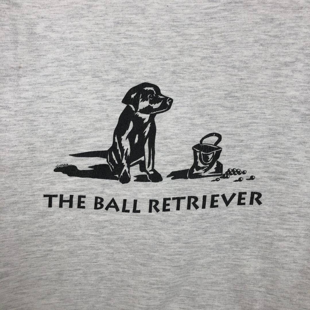 90'S Hanes BEEFY-T Dog Print T-Shirt, Made in USA, Men's Size L (approx.), Vintage cotton gray type Vintage Second Hand
