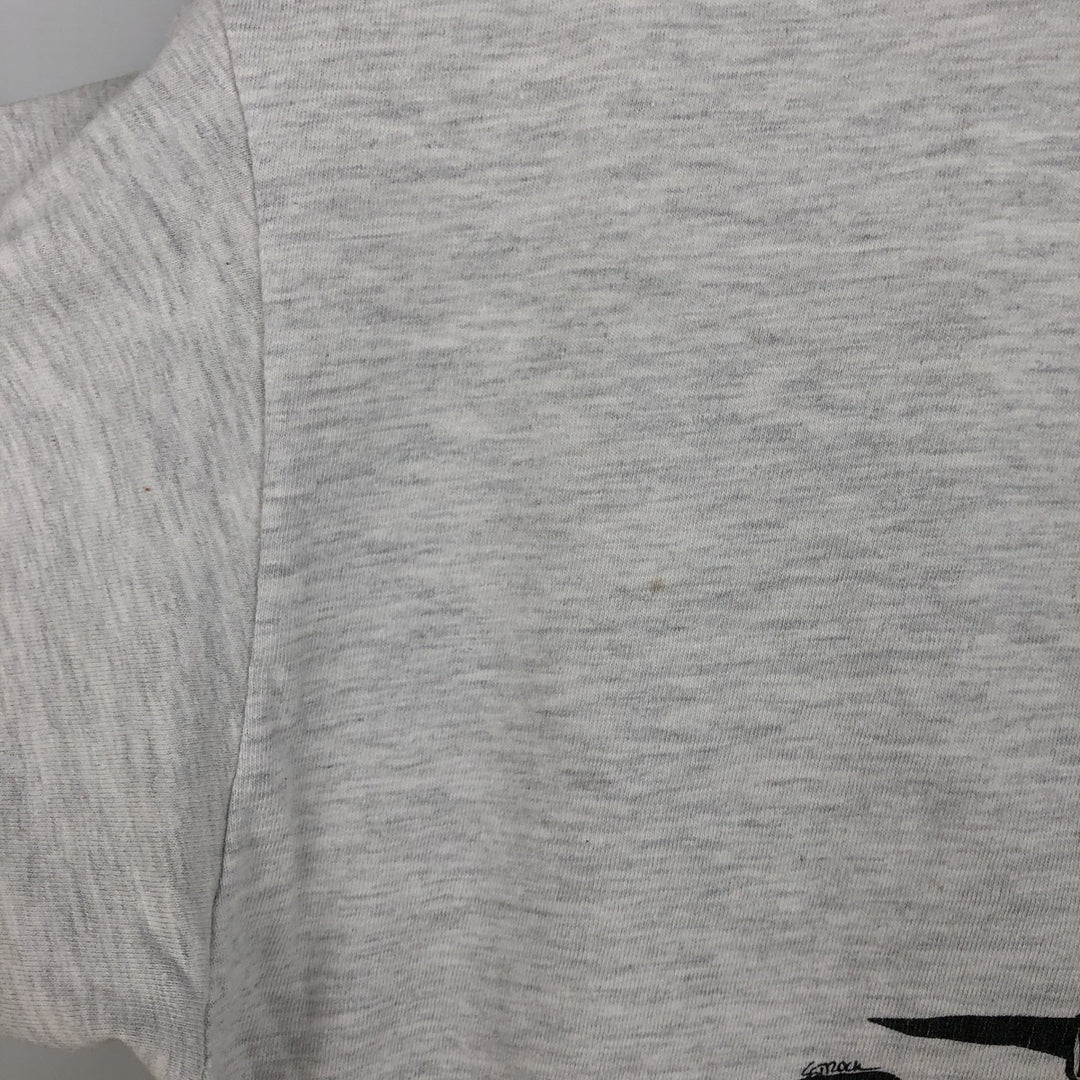 90'S Hanes BEEFY-T Dog Print T-Shirt, Made in USA, Men's Size L (approx.), Vintage cotton gray type Vintage Second Hand