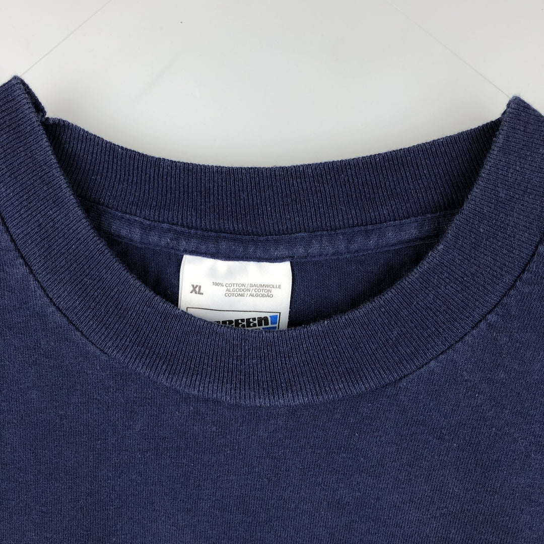 Fruit of the Loom SCREEN STARS sheep print T-shirt, men's size XL equivalent, vintage. cotton navy blue type Vintage Second Hand
