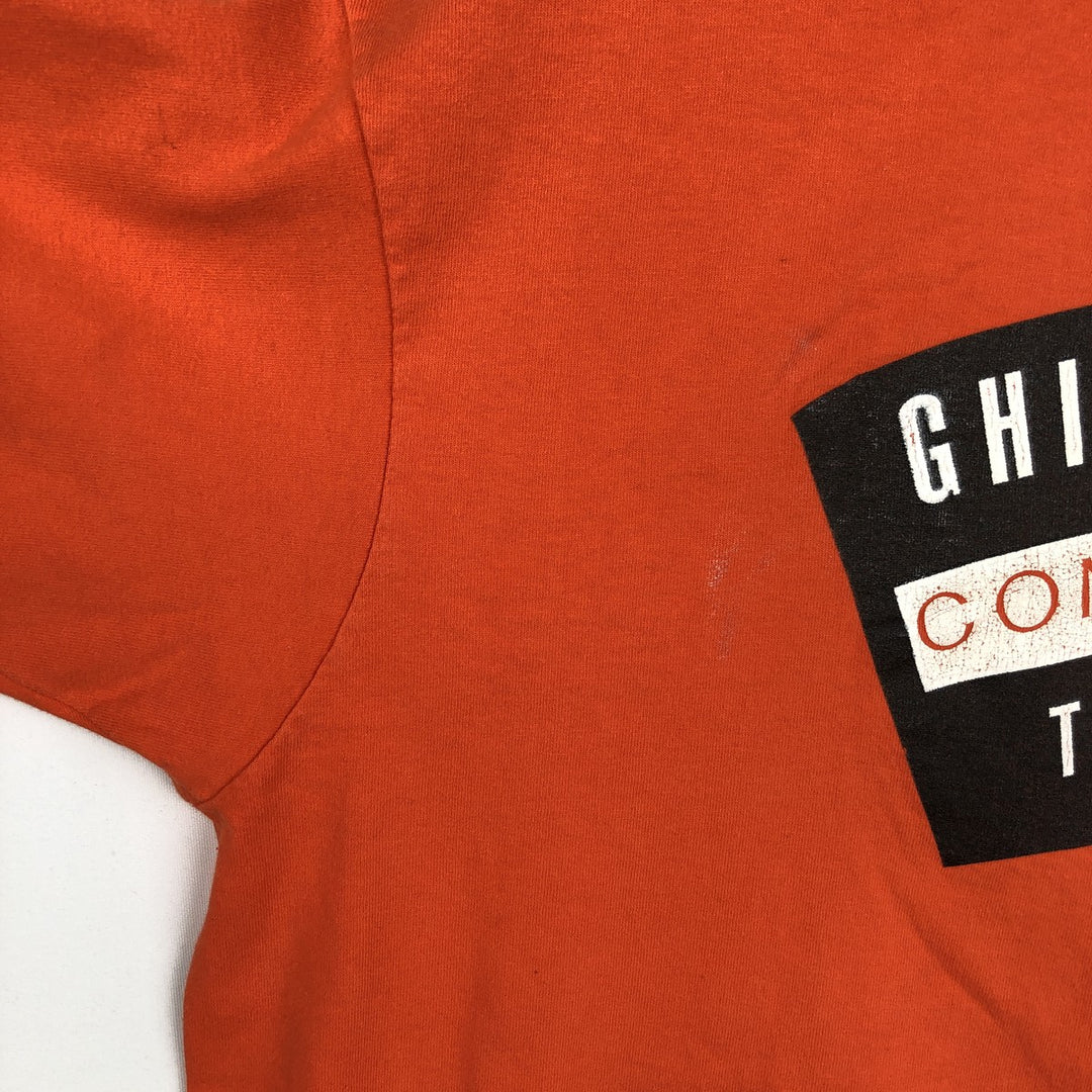 90'S Anvil Printed T-shirt Made in USA Men's XL Vintage cotton orange type Vintage Second Hand