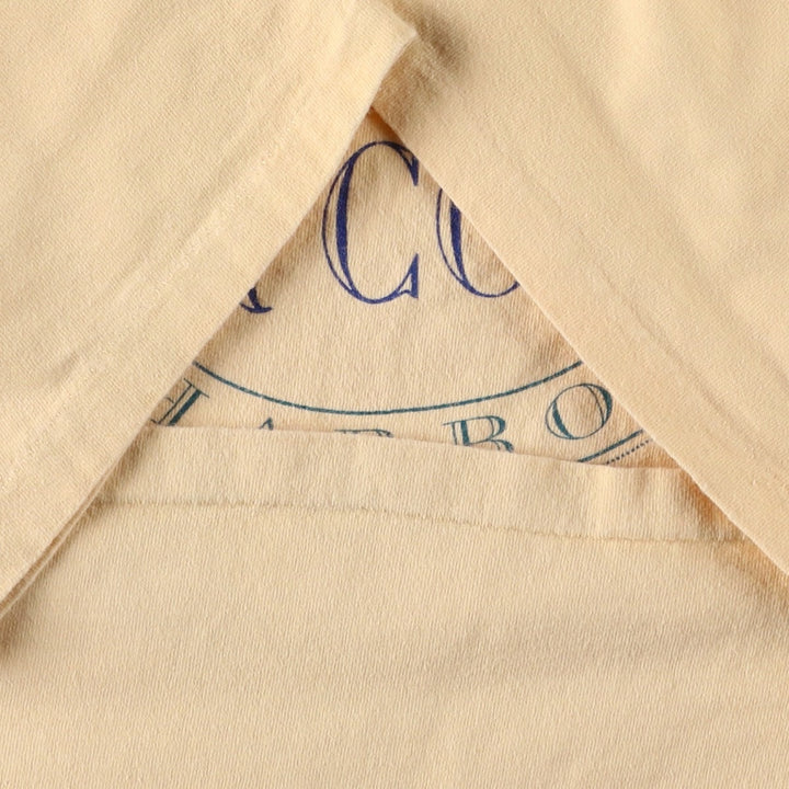 90'S ONEITA POWER-T Print T-Shirt, Made in USA, Large Size cotton Beige type Vintage Second Hand