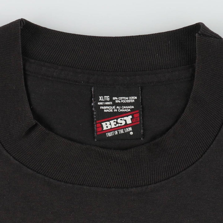 90'S Fruit of the Loom Best Print T-Shirt, Made in Canada, Men's XL, Vintage cotton black type Vintage Second Hand