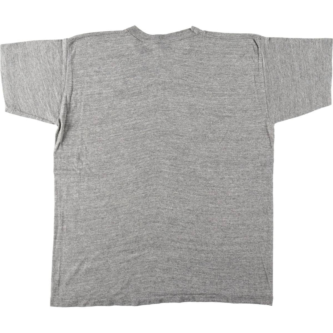 70'S Russell Print T-Shirt, Made in USA, Men's XL equivalent, Single Stitch, Vintage cotton gray type Vintage Second Hand