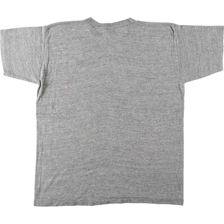 70'S Russell Print T-Shirt, Made in USA, Men's XL equivalent, Single Stitch, Vintage cotton gray type Vintage Second Hand
