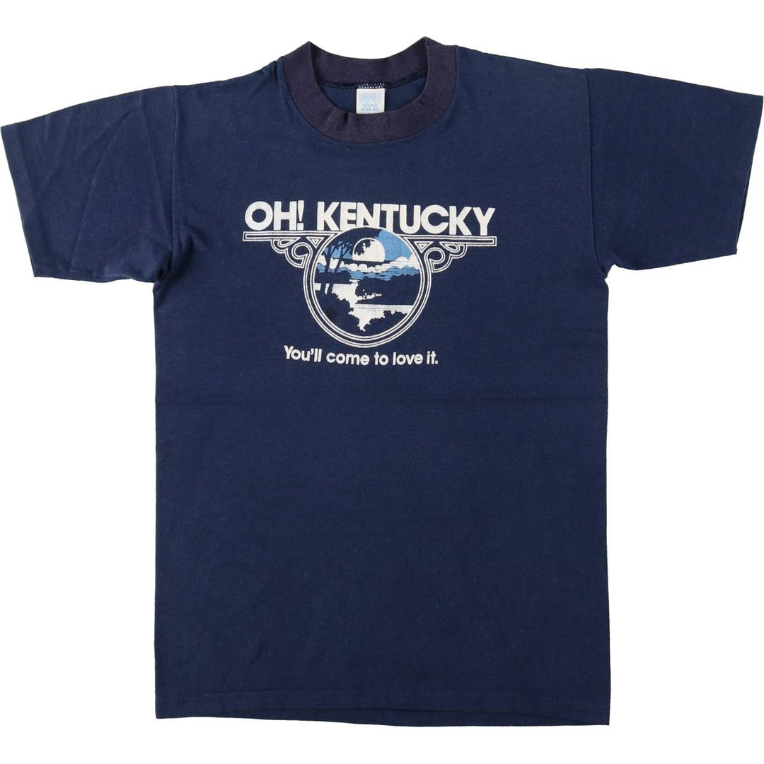 DIAMOND Print T-Shirt, Made in USA, Men's Size M cotton navy blue type Vintage Second Hand