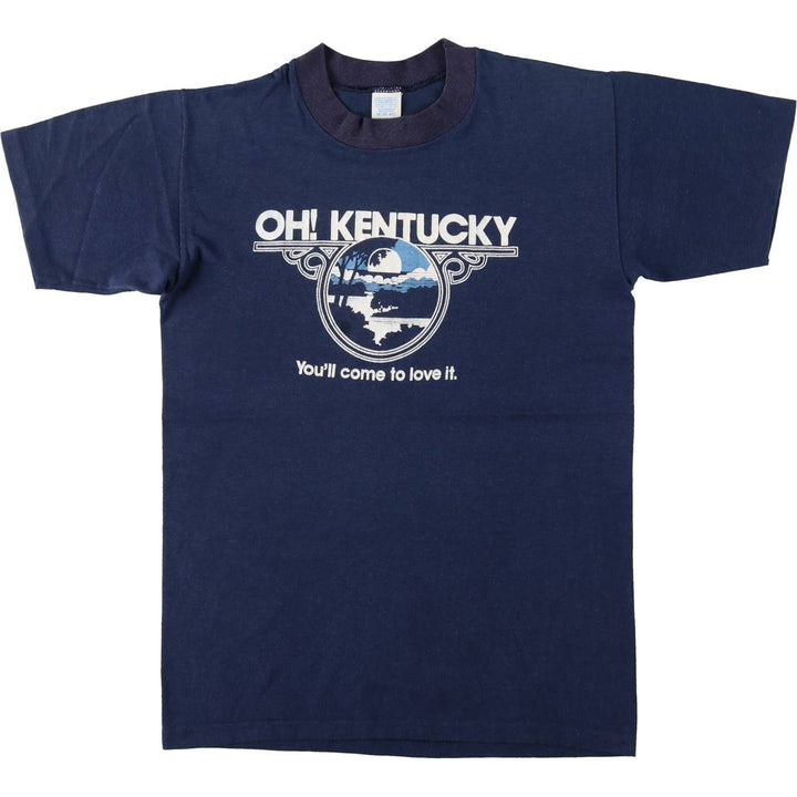 DIAMOND Print T-Shirt, Made in USA, Men's Size M cotton navy blue type Vintage Second Hand
