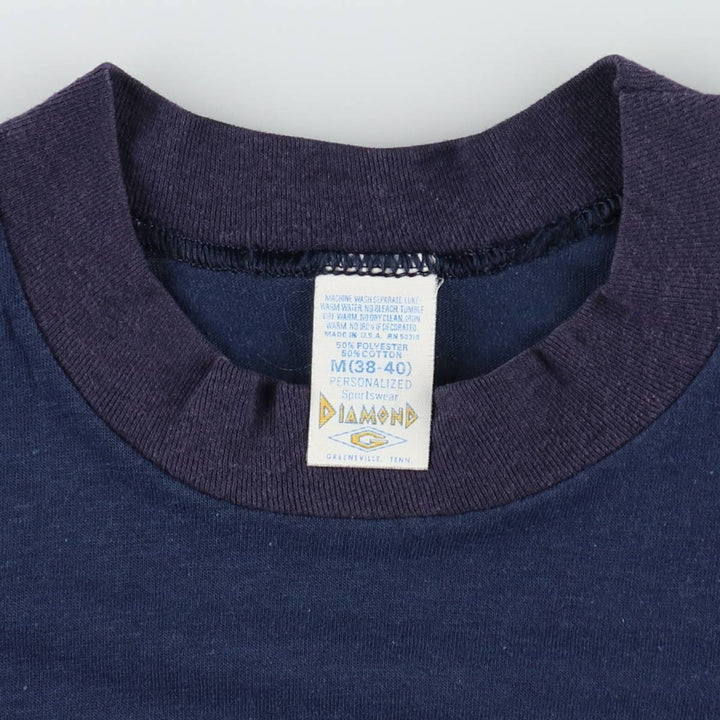 DIAMOND Print T-Shirt, Made in USA, Men's Size M cotton navy blue type Vintage Second Hand