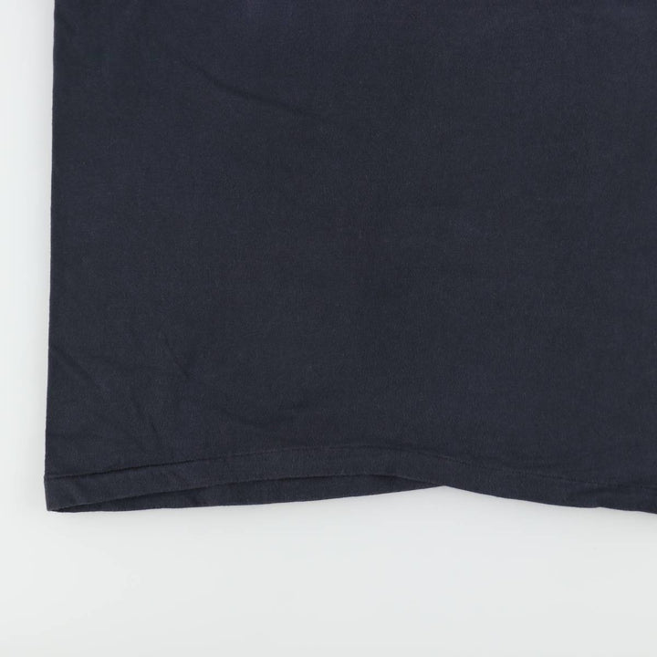 80'S Hanes BEEFY-T Print T-Shirt, Made in USA, Men's XL equivalent, Vintage cotton navy blue type Vintage Second Hand