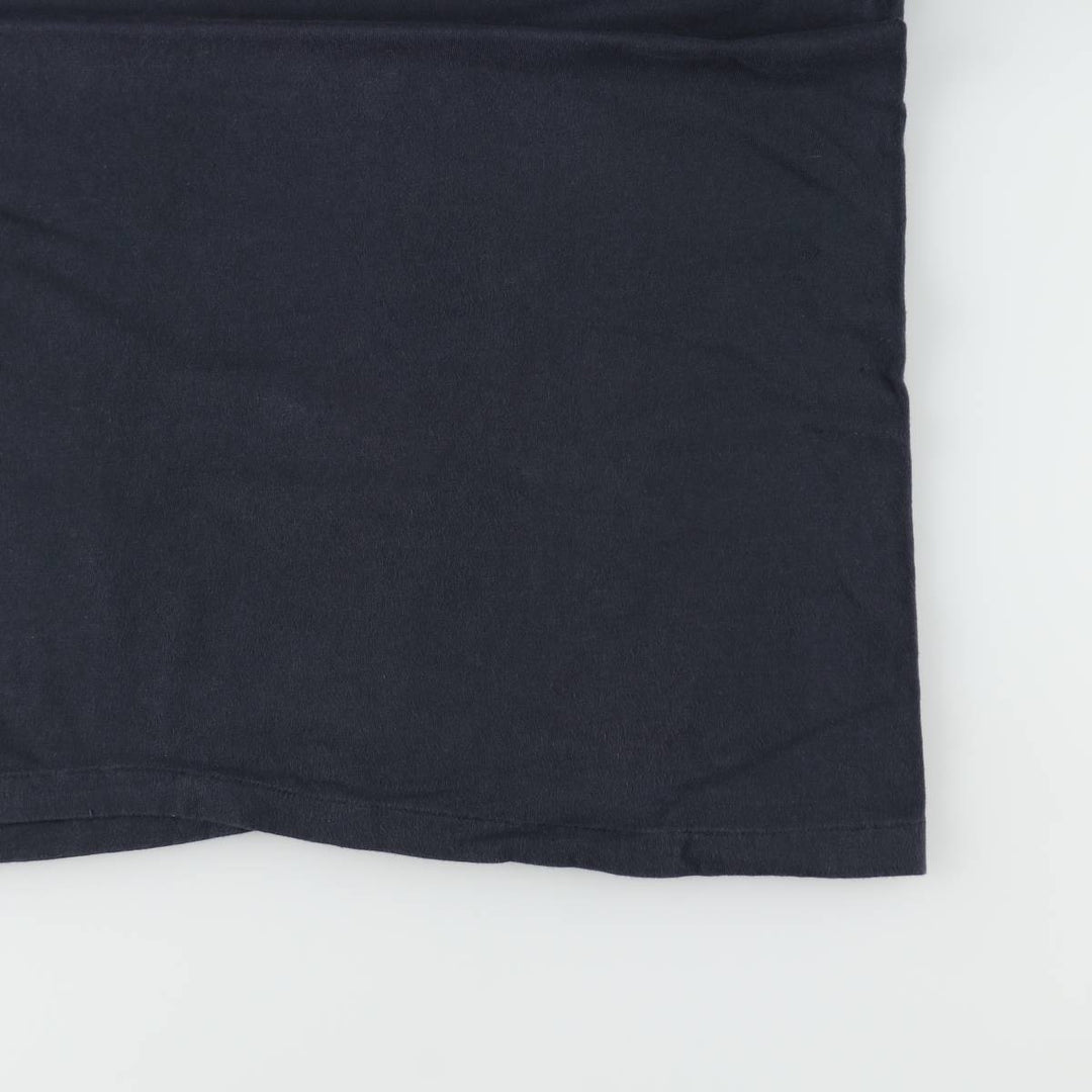 80'S Hanes BEEFY-T Print T-Shirt, Made in USA, Men's XL equivalent, Vintage cotton navy blue type Vintage Second Hand