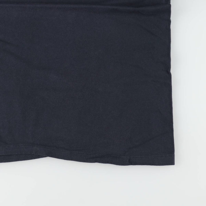 80'S Hanes BEEFY-T Print T-Shirt, Made in USA, Men's XL equivalent, Vintage cotton navy blue type Vintage Second Hand