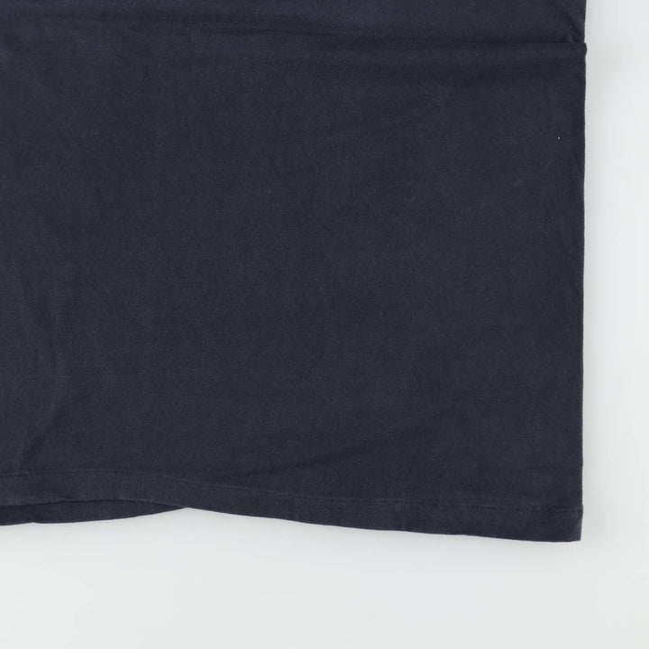 80'S Hanes BEEFY-T Print T-Shirt, Made in USA, Men's XL equivalent, Vintage cotton navy blue type Vintage Second Hand