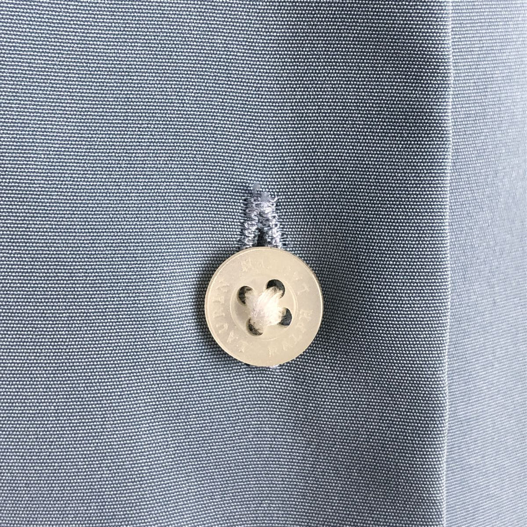 Ralph Lauren LAUREN Women's Collarless Long-Sleeve Polyester Shirt (Size M) polyester Blue type light blue Vintage Second Hand