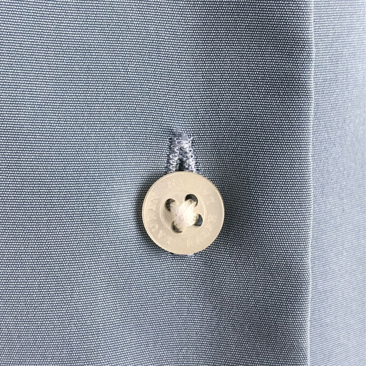 Ralph Lauren LAUREN Women's Collarless Long-Sleeve Polyester Shirt (Size M) polyester Blue type light blue Vintage Second Hand
