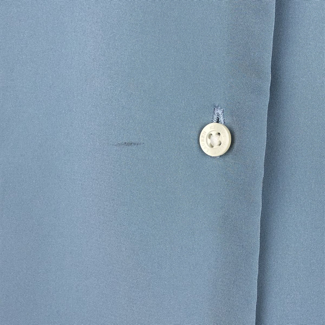 Ralph Lauren LAUREN Women's Collarless Long-Sleeve Polyester Shirt (Size M) polyester Blue type light blue Vintage Second Hand