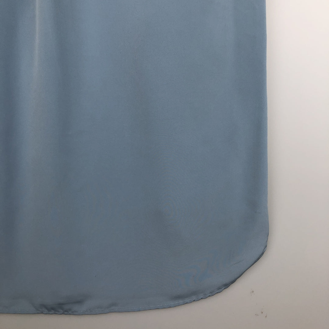 Ralph Lauren LAUREN Women's Collarless Long-Sleeve Polyester Shirt (Size M) polyester Blue type light blue Vintage Second Hand