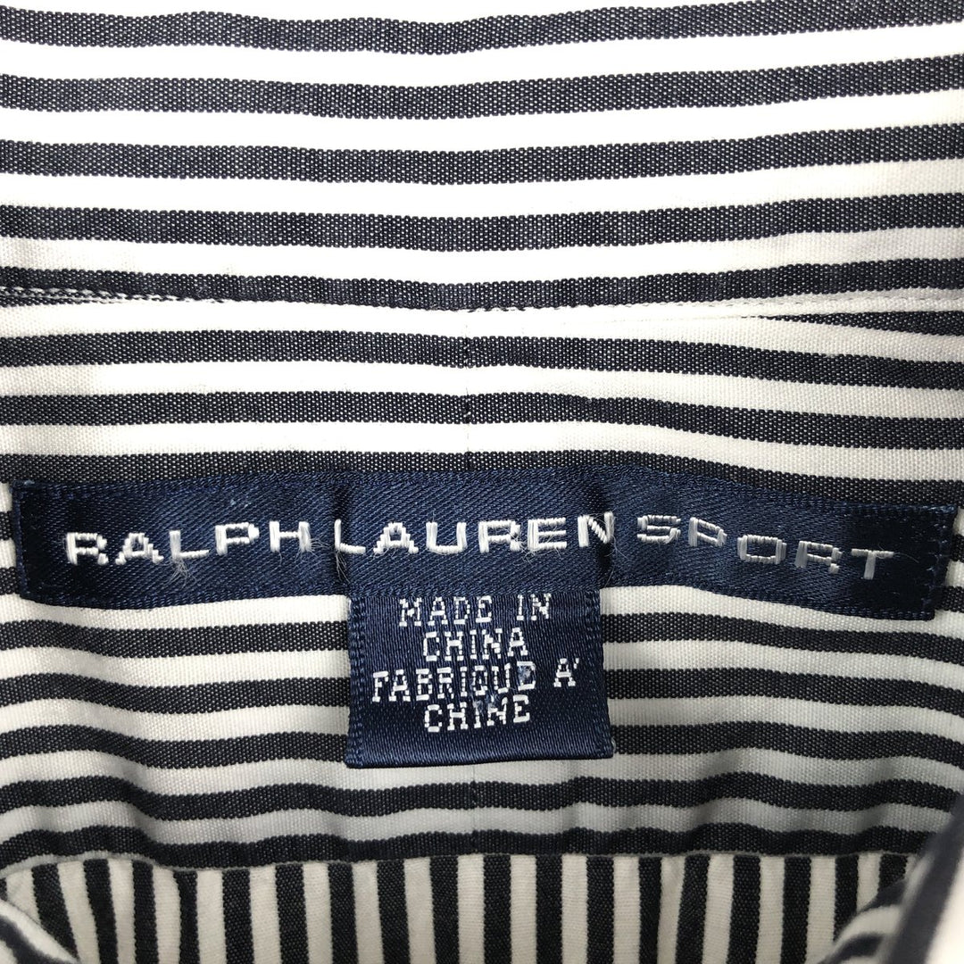 Ralph Lauren RALPH LAUREN SPORT Long-Sleeve Striped Shirt, Women's Size L (approx.) unclear black type Vintage Second Hand