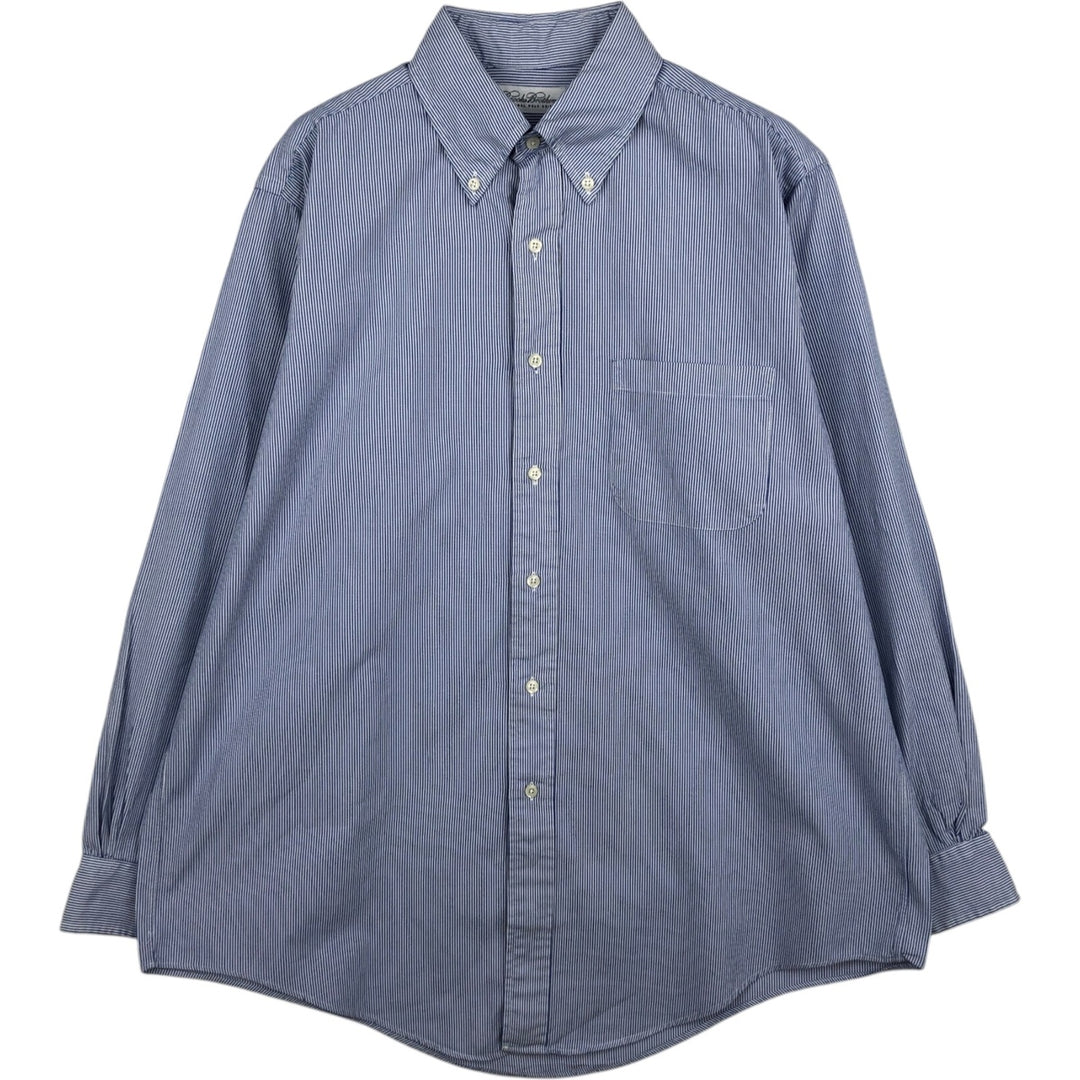 Brooks Brothers Long Sleeve Button-Down Striped Shirt Made in USA Men's Size L cotton blue type Vintage Second Hand
