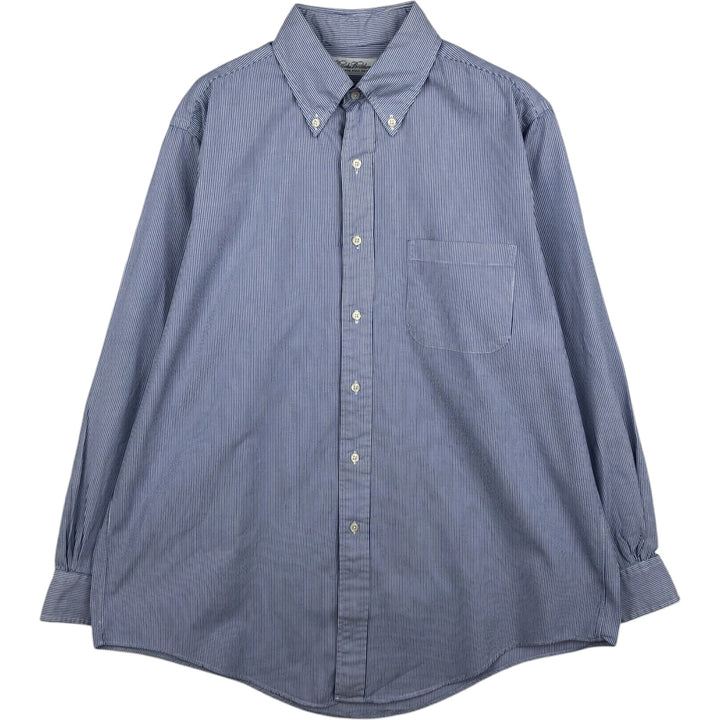 Brooks Brothers Long Sleeve Button-Down Striped Shirt Made in USA Men's Size L cotton blue type Vintage Second Hand