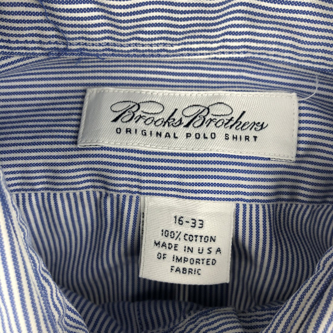 Brooks Brothers Long Sleeve Button-Down Striped Shirt Made in USA Men's Size L cotton blue type Vintage Second Hand