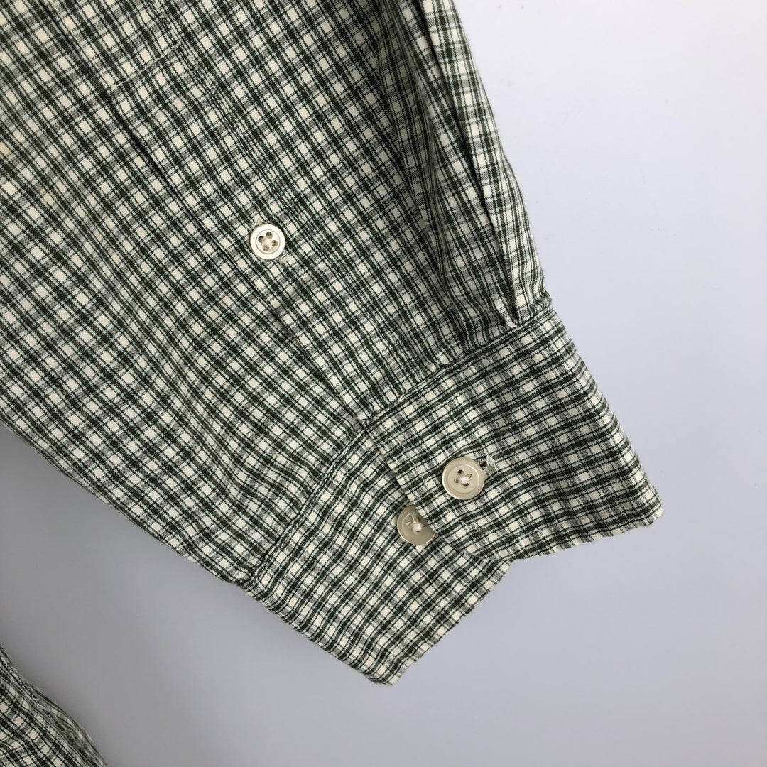 ~2000'S GAP Long-Sleeve Button-Down Check Shirt, Men's Size XL cotton Khaki type Vintage Second Hand