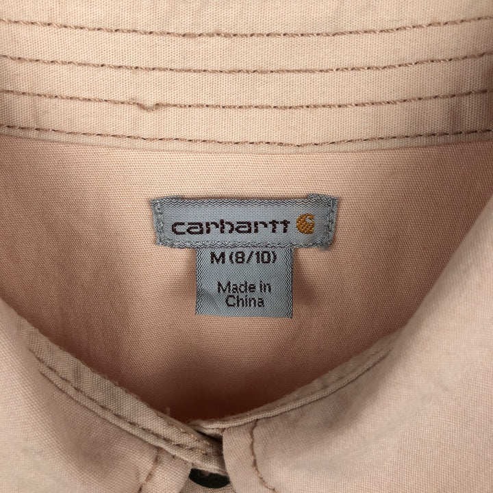 Carhartt Long-Sleeve Cotton Work Shirt, Women's Size M (approx.) cotton coral Vintage Second Hand