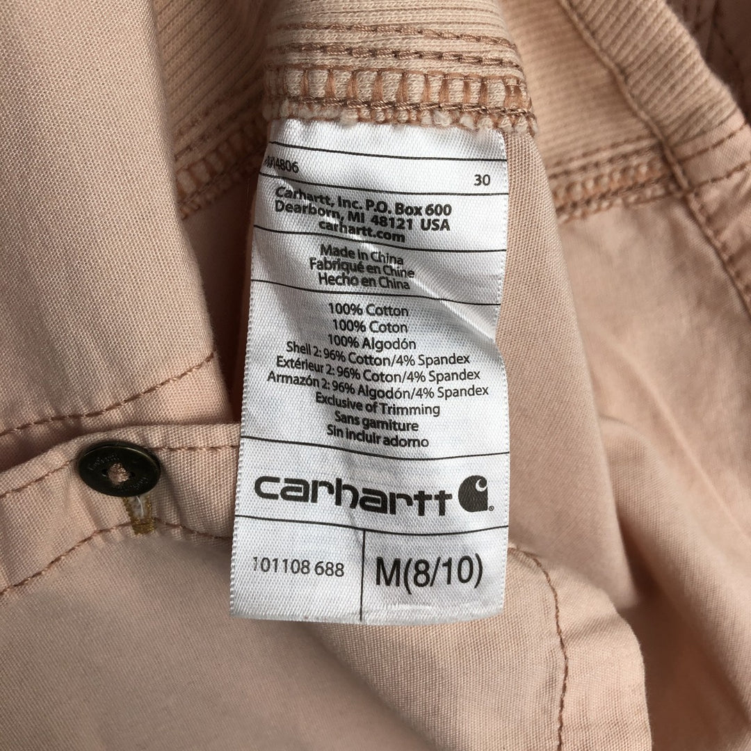 Carhartt Long-Sleeve Cotton Work Shirt, Women's Size M (approx.) cotton coral Vintage Second Hand