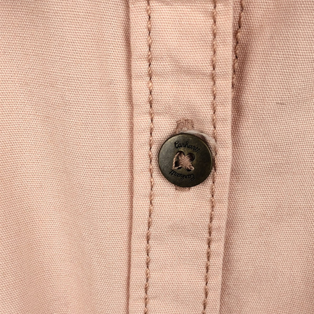 Carhartt Long-Sleeve Cotton Work Shirt, Women's Size M (approx.) cotton coral Vintage Second Hand
