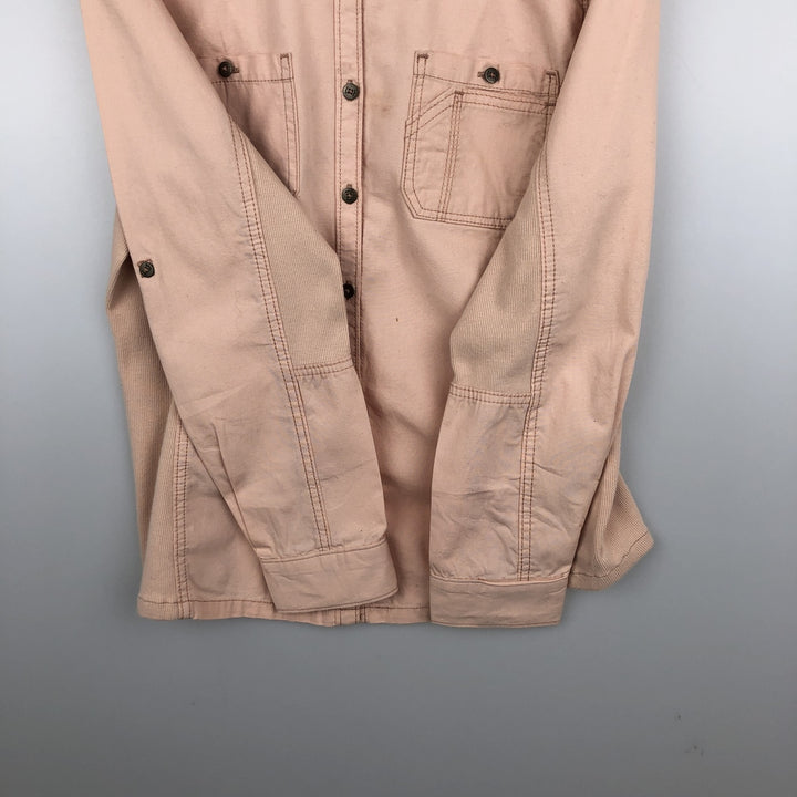 Carhartt Long-Sleeve Cotton Work Shirt, Women's Size M (approx.) cotton coral Vintage Second Hand