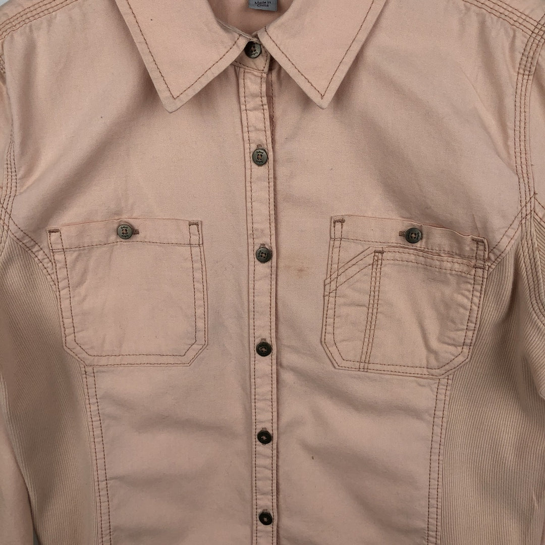 Carhartt Long-Sleeve Cotton Work Shirt, Women's Size M (approx.) cotton coral Vintage Second Hand