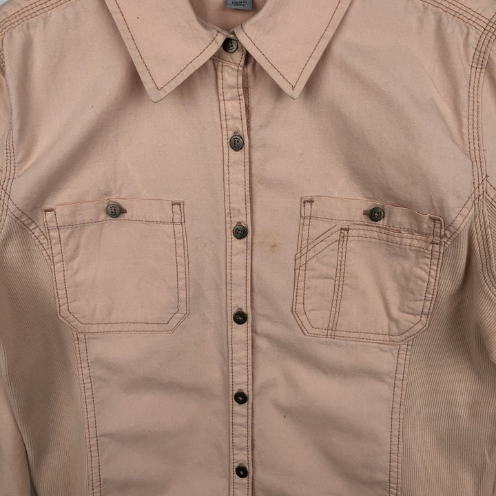 Carhartt Long-Sleeve Cotton Work Shirt, Women's Size M (approx.) cotton coral Vintage Second Hand