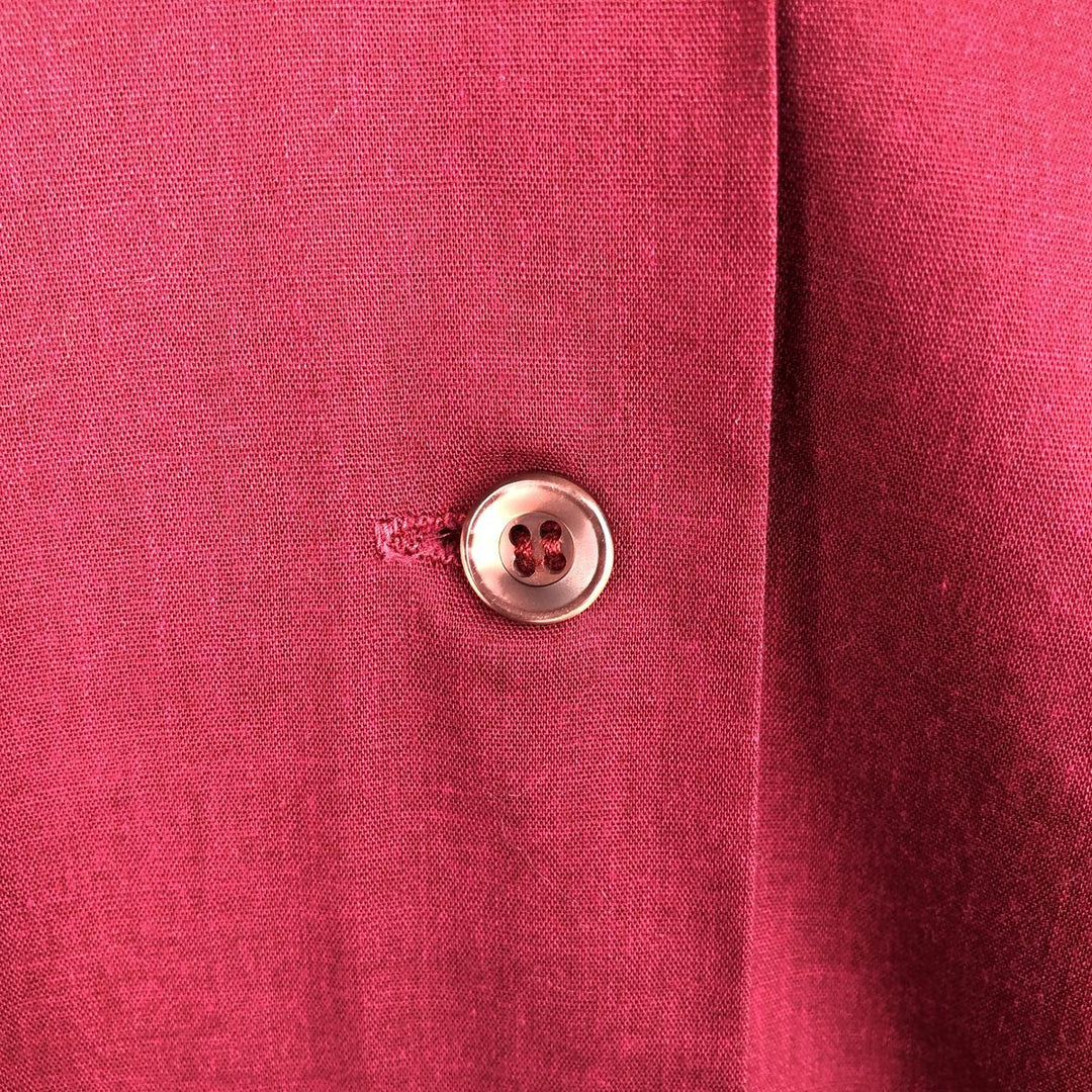 70'S King Louie back print open collar short-sleeved bowling shirt, boxy shirt, made in USA, men's size S equivalent. polyester red type Vintage Second Hand