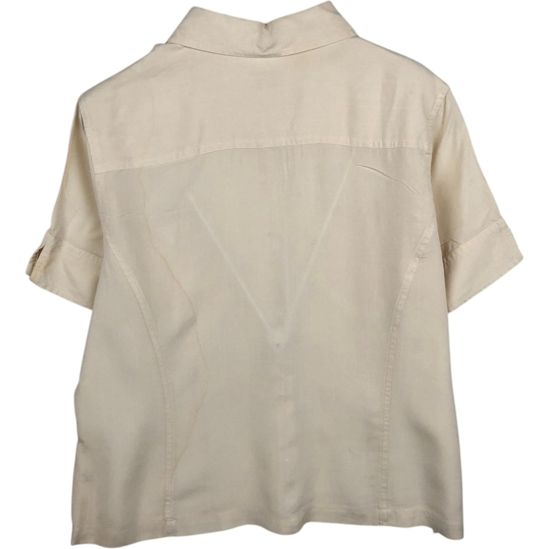 Liz Claiborne LIZWEAR JEANS Short-Sleeve Box Shirt, Women's Size L (Equivalent) unclear unbleached Vintage Second Hand