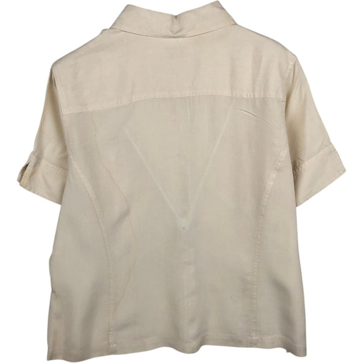 Liz Claiborne LIZWEAR JEANS Short-Sleeve Box Shirt, Women's Size L (Equivalent) unclear unbleached Vintage Second Hand
